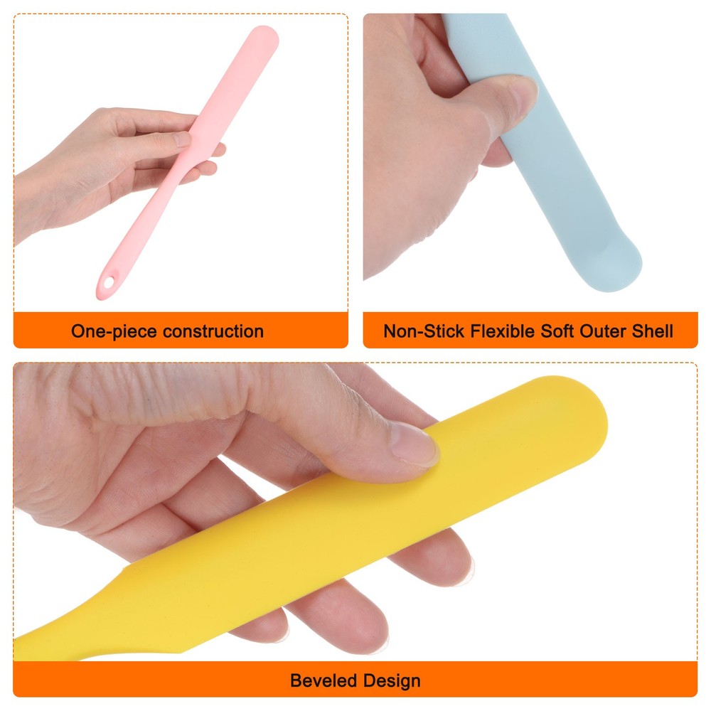 1Pcs Silicone Spatula Scraper 9.45" Reusable Non-Stick Spatulas Black