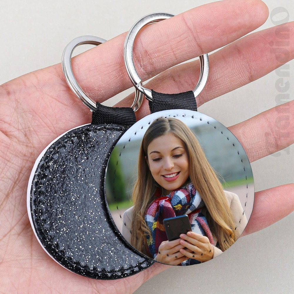 , 20 Pack Sublimation Blanks Keychain PU Leather Keychains Heat Transfer Key ...