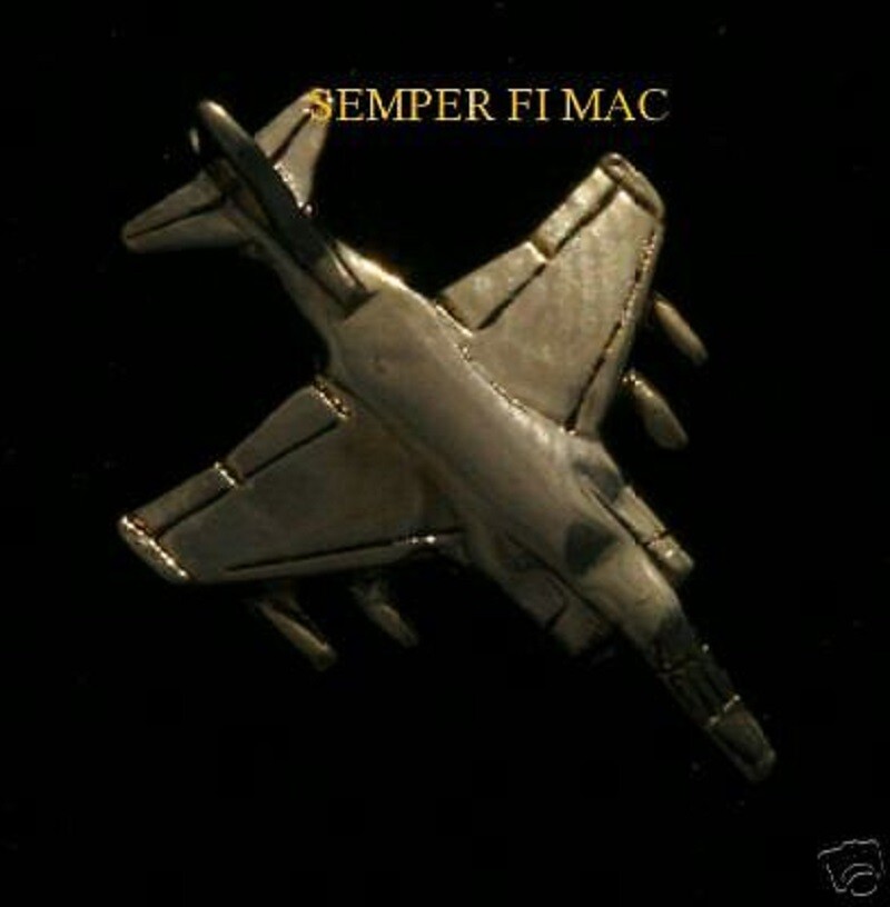 AUTHENTIC AV-8 HARRIER 3D GOLD PIN US MARINES RAF USMC