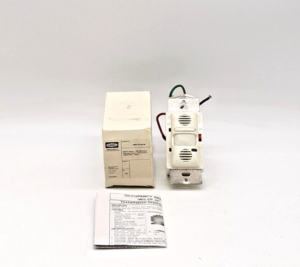 Hubbell IWS-ZP-3P-W Motion Sensor - PIR Wall Switch