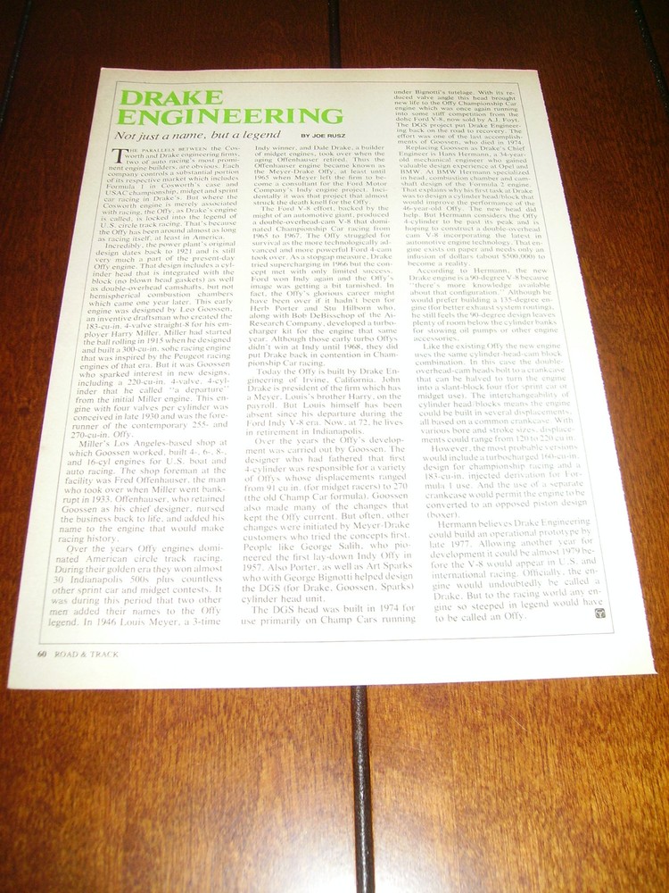 1976 DRAKE ENGINEERING - A LEGEND  ***ORIGINAL ARTICLE***