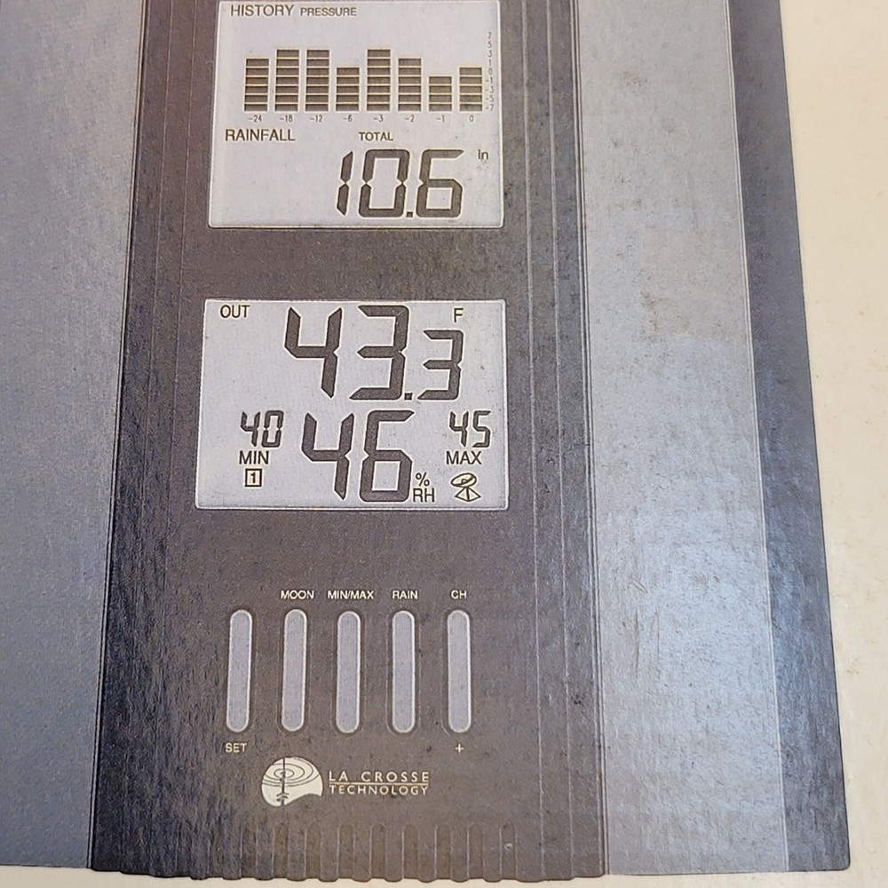 Moon-Phase Weather Forecast Station La Crosse Technology LCD Display Hygrometer