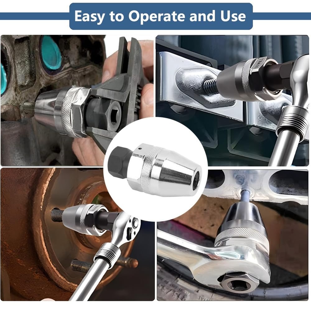 Damaged Bolt and Stud Extractor Tool 3/8" Drive Broken Stud Remover Bolt Extr...
