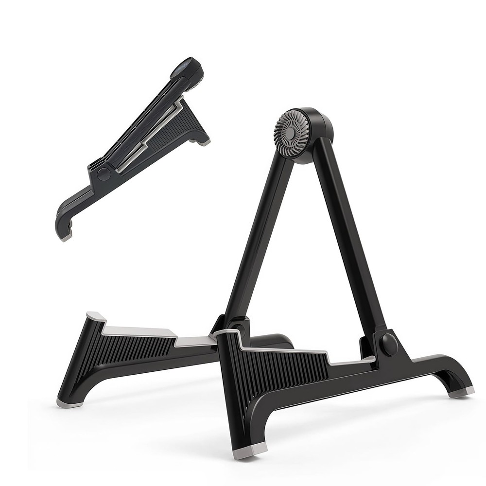nalu Classic A-Frame Tripod Adjustable Guitar Stand for GrayRubber+BlackFrame