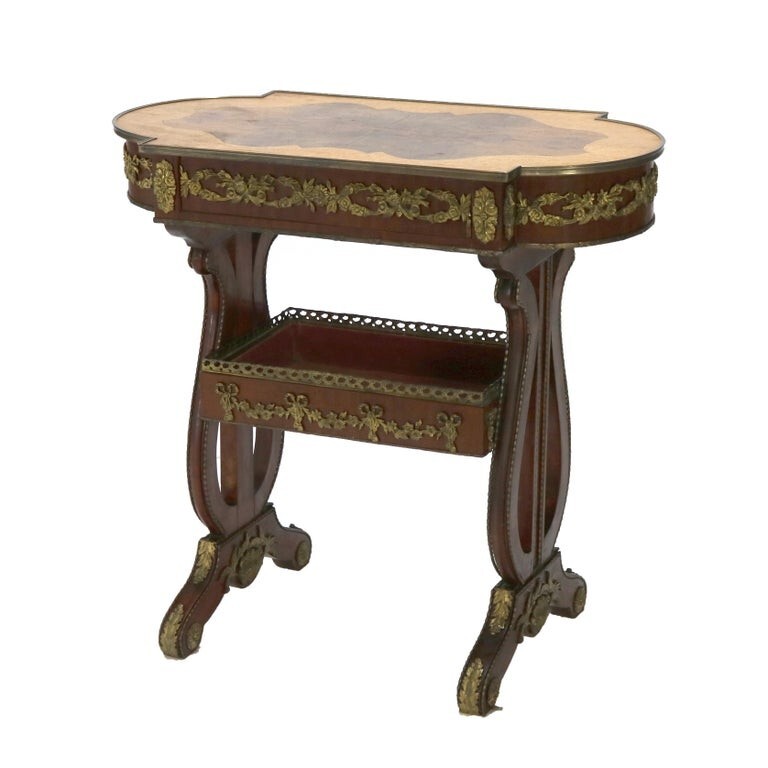 Antique Flame Mahogany, Birds Eye Maple and Ormolu Serving Table C1920