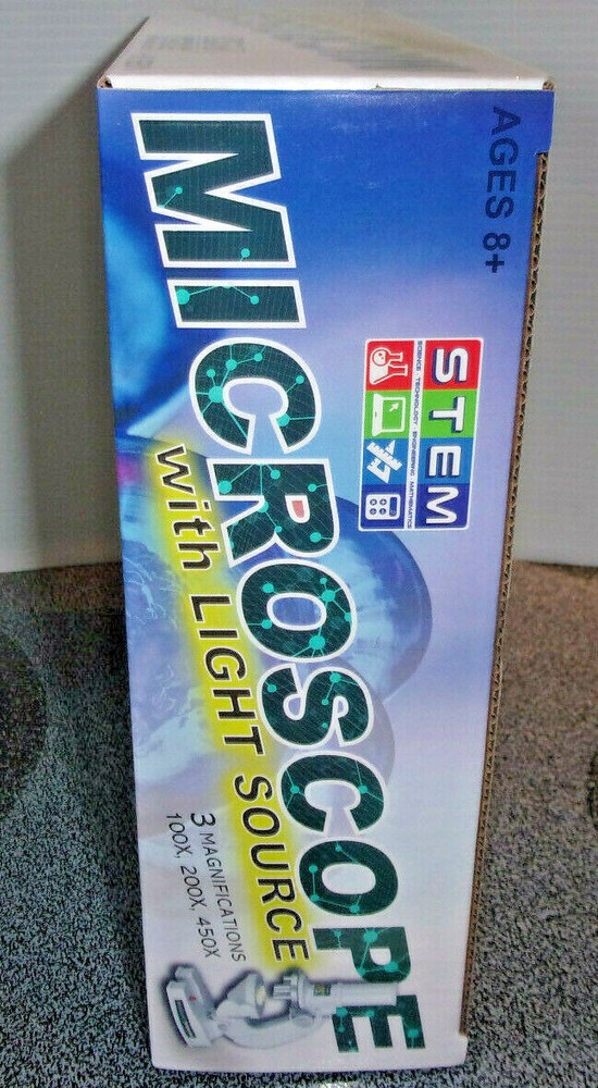 Stem 3 Magnification 100X-450X Microscope Kit For Kids With Light Source Ages 8+