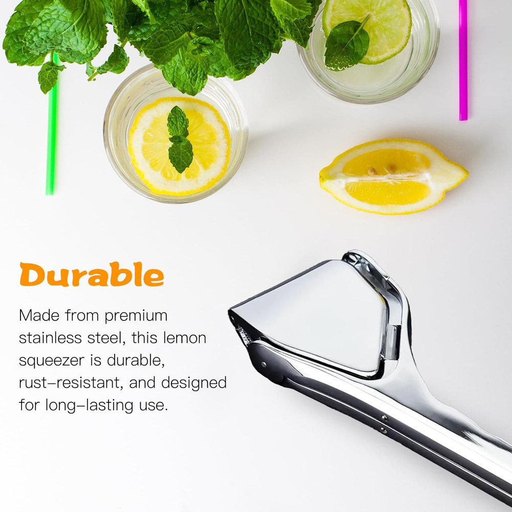 Lemon Squeezer Stainless Steel,Handheld Citrus Squeezer with Built-In Strainer,M