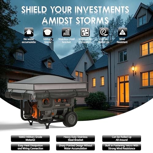 Generator Covers While Running, Waterproof Heavy 32x24x24 Gray,with bracket