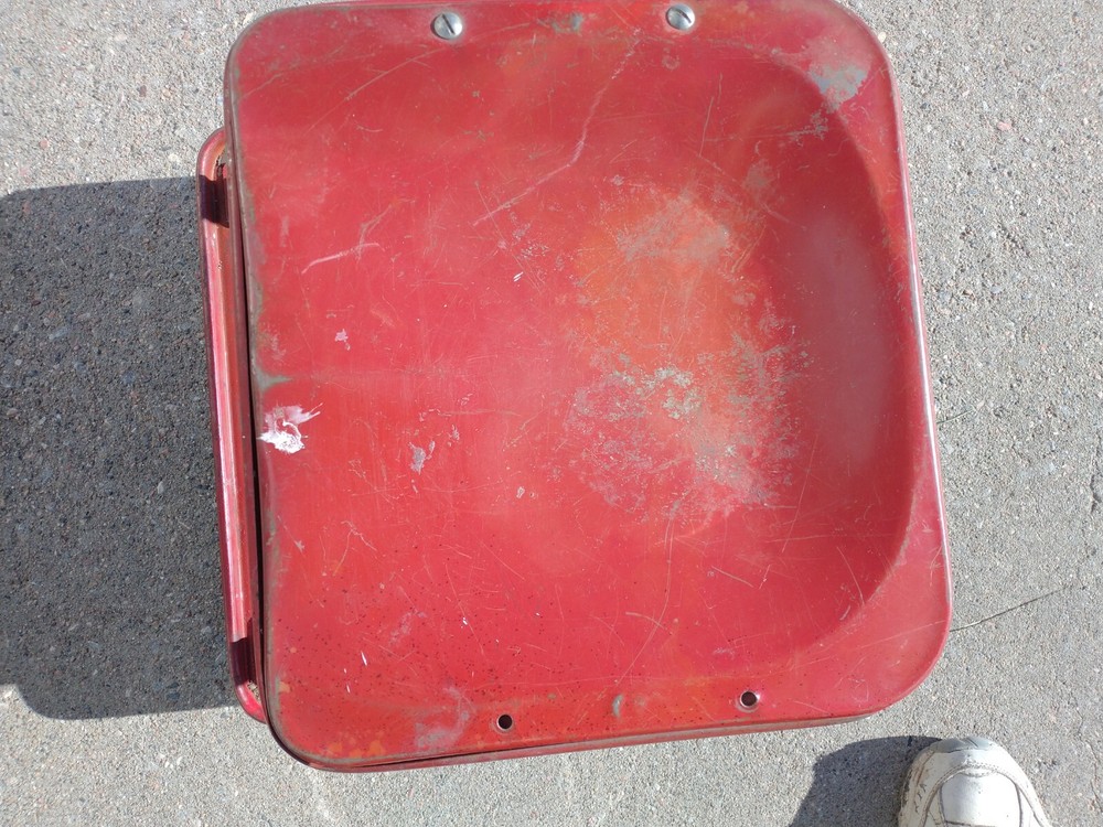 Vintage Red Mechanics Rolling Stool Work Seat Garage, Man Cave, Steampunk