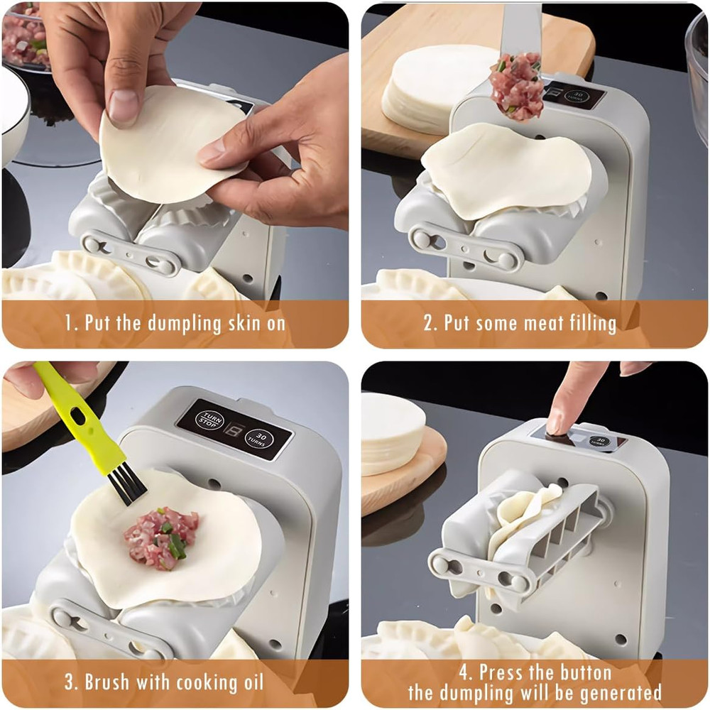 2023 New Electric Dumpling Maker Machine, Automatic Easy Gyoza Maker with Spoon