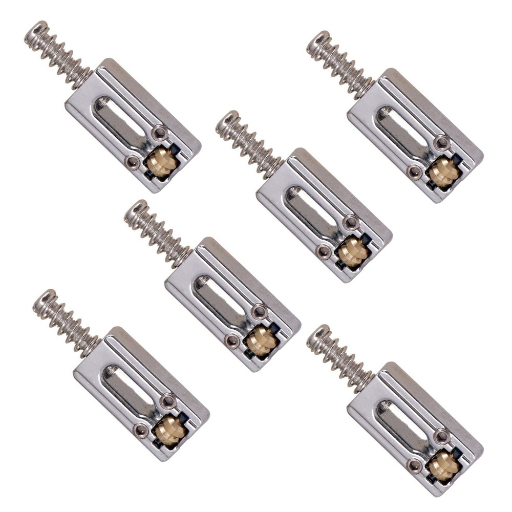 6*Chrome Plated Metal Roller Saddle Guitar Bridge String Saddles For E-Guitar