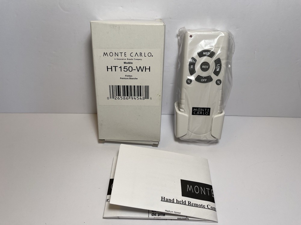 Monte Carlo Fan Remote Control HT 150-WH - New In Box