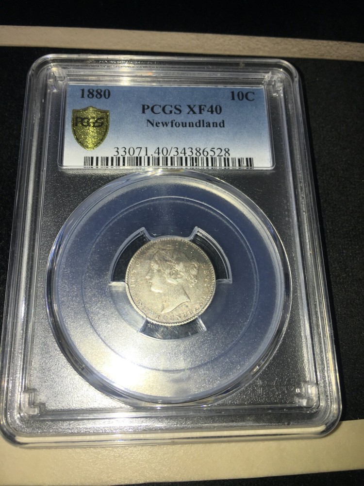 1880 Newfoundland, ¢10 Cent, PCGS Graded, **EF-40**