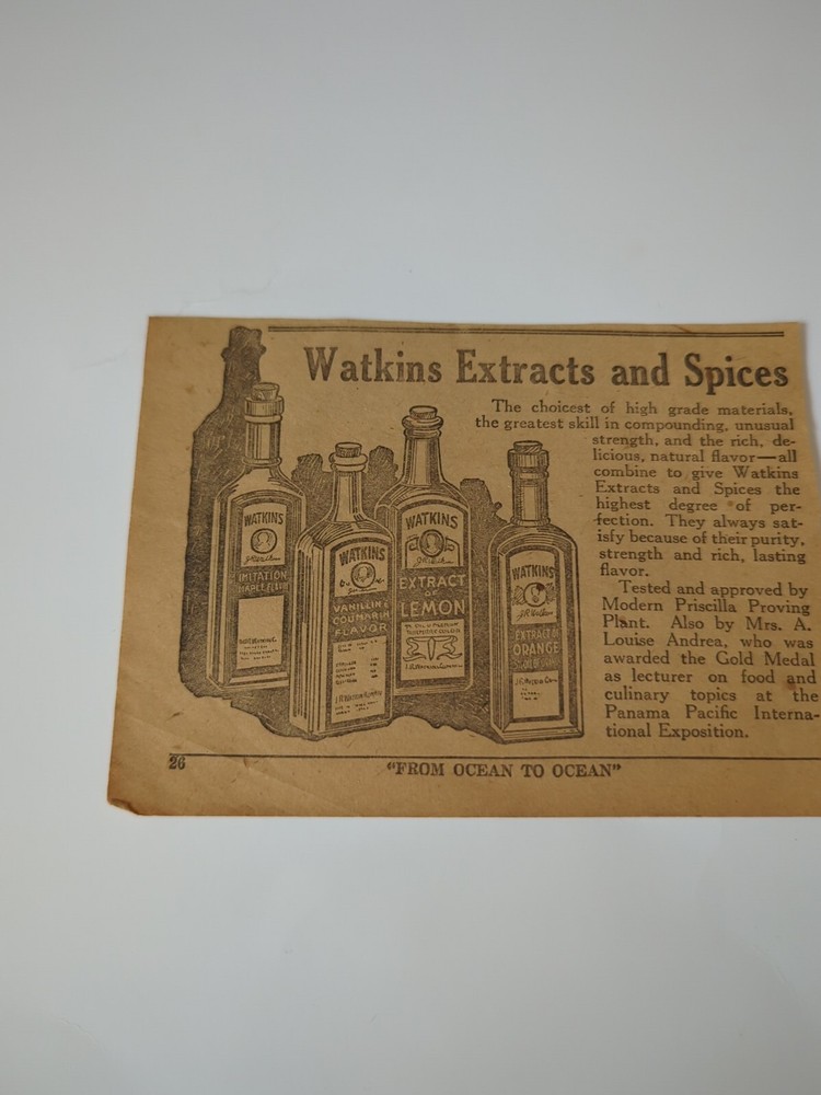 Watkins Extracts And Spices Advertisement