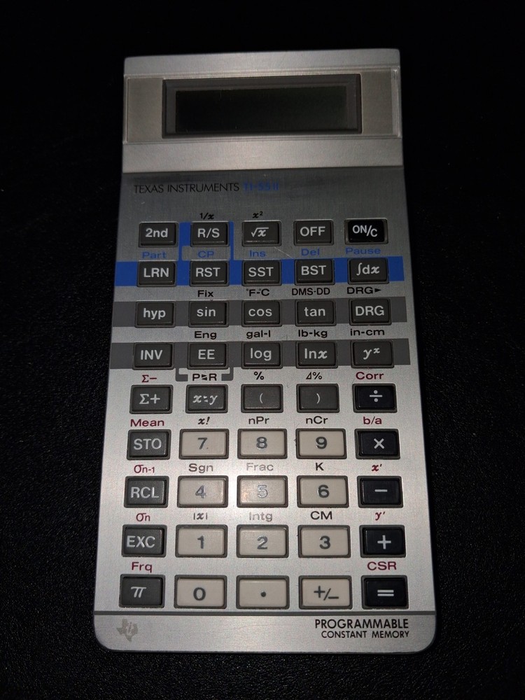 Texas Instruments TI-55 II Programmable Calculator – Works With Case And Manual