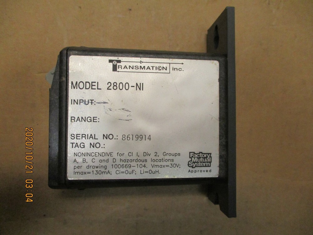 NEW OTHER TRANSMATION 2800-NI TEMPERATURE CONTROLLER TRASNMITTER.