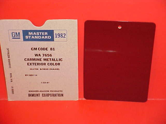1982 CADILLAC ELDORADO DEVILLE FLEETWOOD BROUGHAM SEVILLE 4x6 PAINT CHIP CODE 81