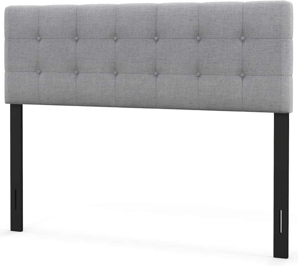 Linen Upholstered Headboard, Adjustable Width Button Tufted Headboard Only with