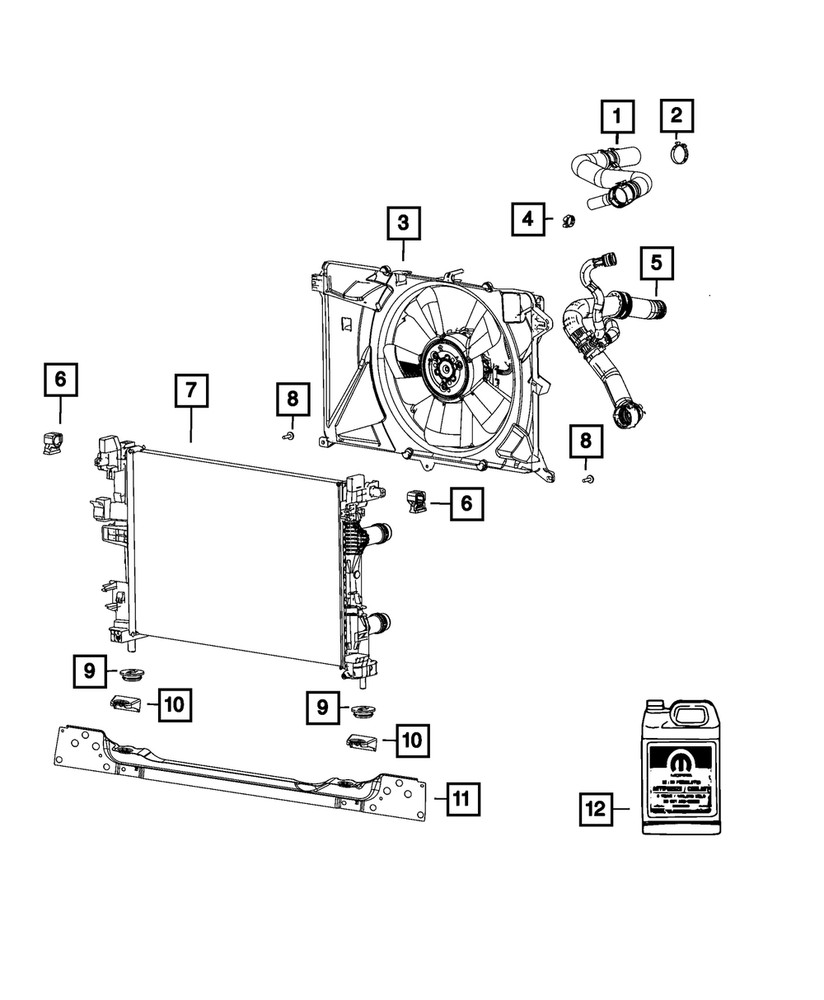 Genuine Mopar Radiator Support Bracket 68244416AA