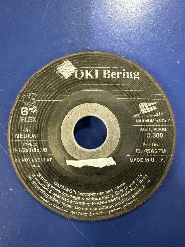 B-Flex 45A27M Type 27 Reinforced Grinding Wheel
