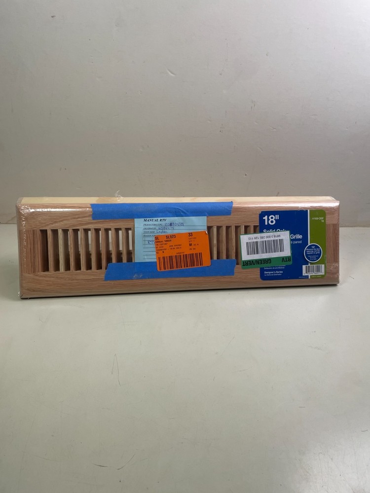 Solid Oak 18 in Solid Oak Baseboard Diffuser Lt Finish 2-Way Deflect H168-OBU 18