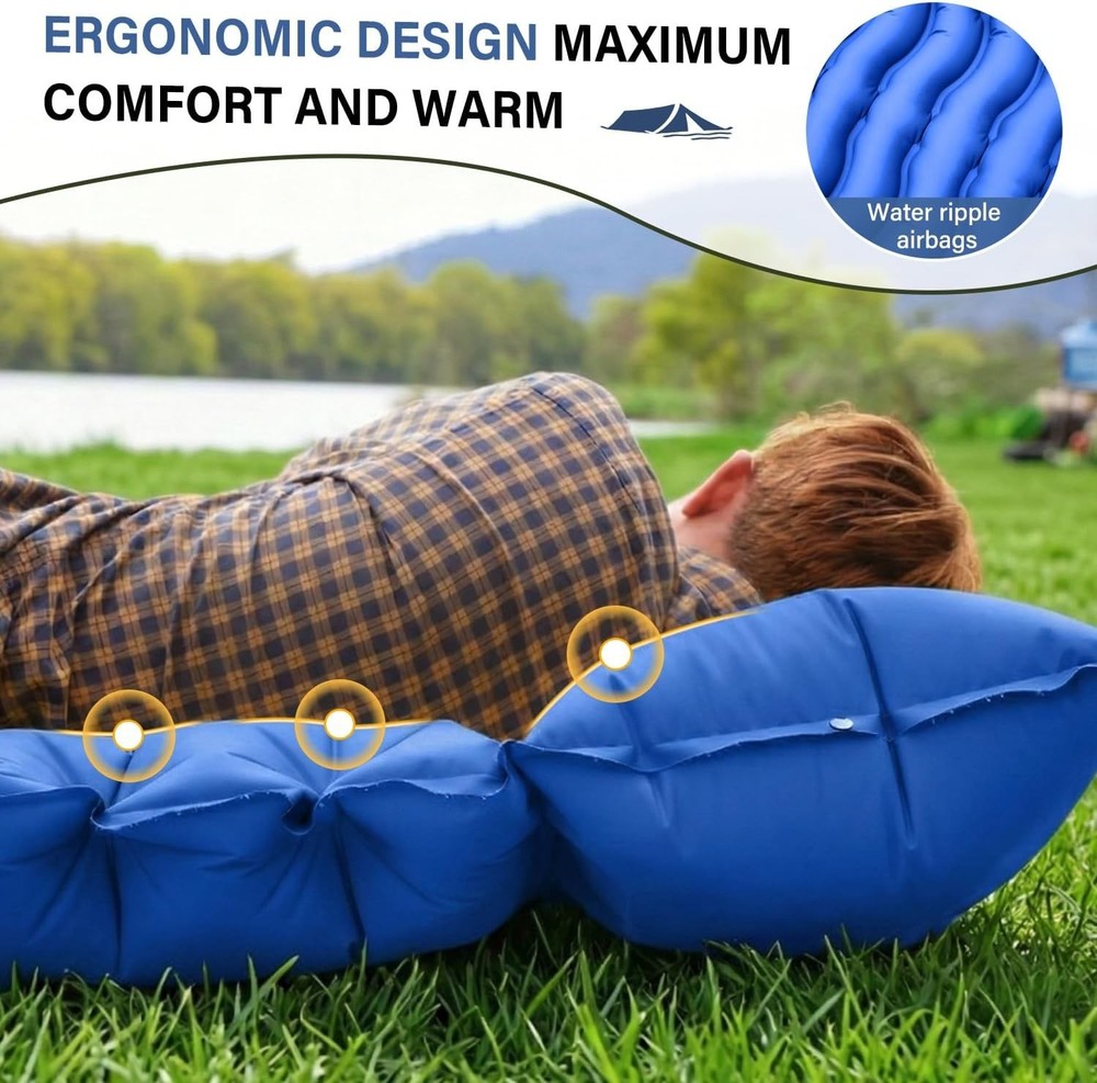 Compact Camping Sleeping Mat with Built-in Pillow