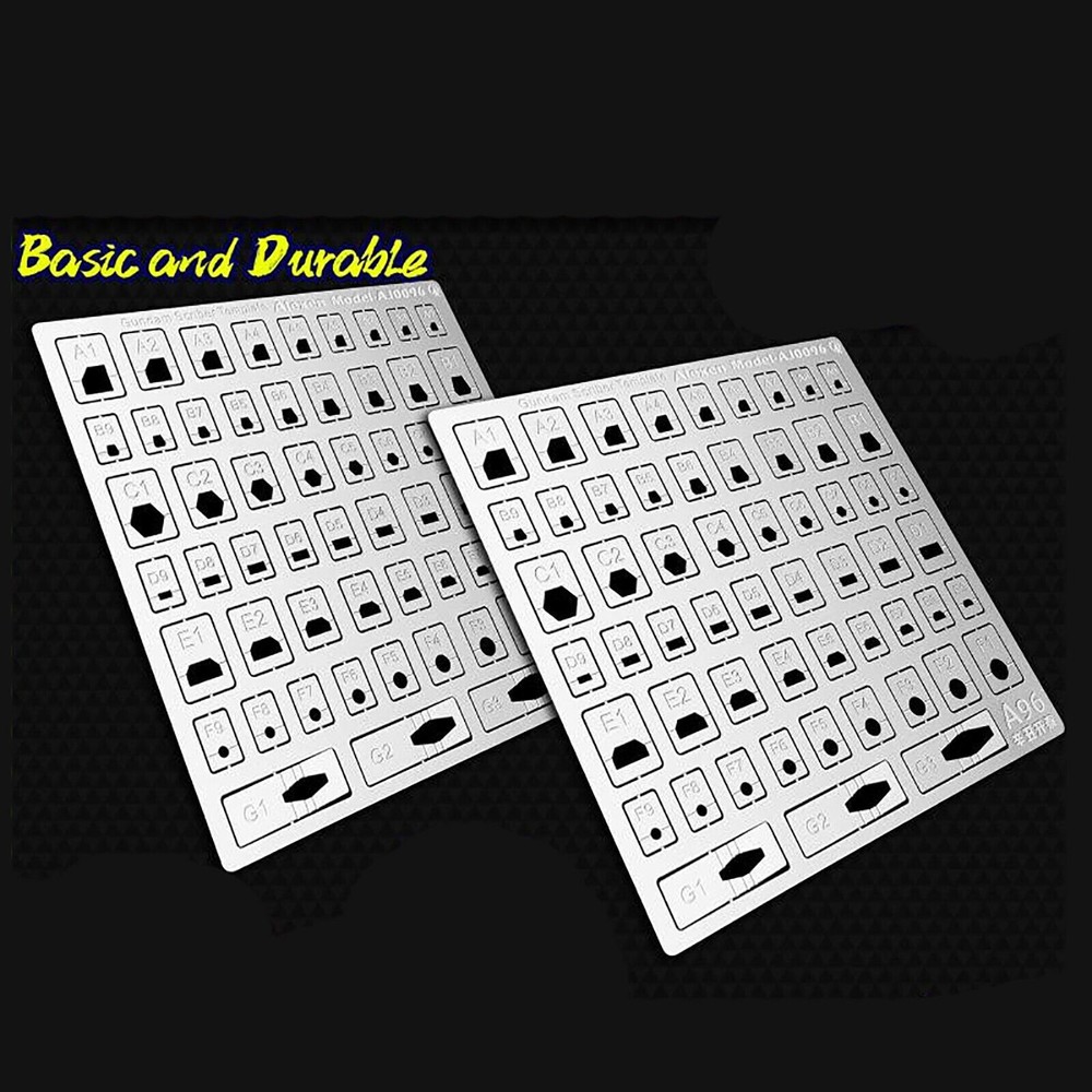 58in1 Flat Folding Engraved Scribing for    Model Scriber Template Ruler