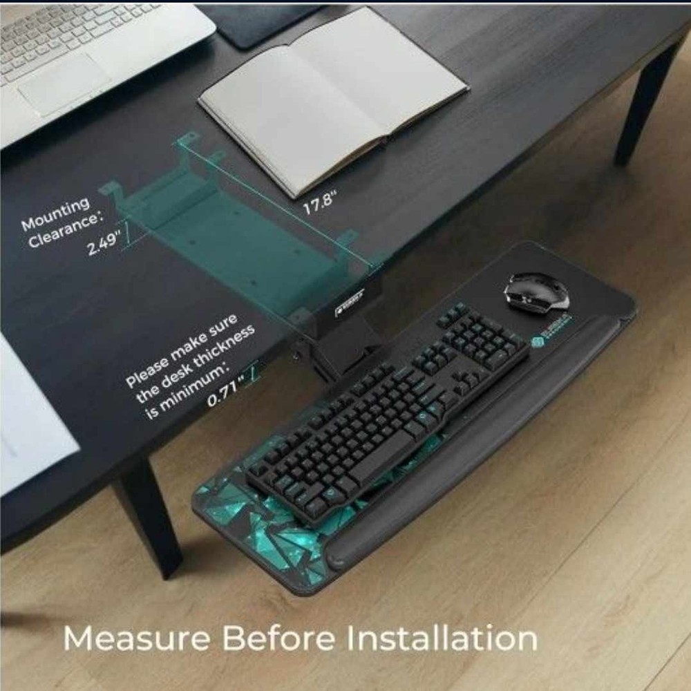 ERGONOMIC Height Adjustable Mouse & Keyboard Tray Under Desk, 28x10'' Large...