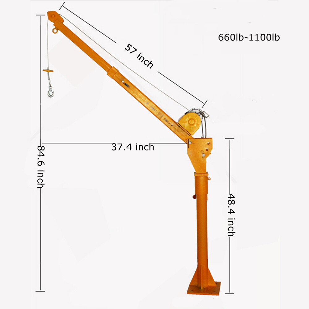 Small Indoor Crane 3000 lbs Remote Control Winch Hoist Universal adjustable