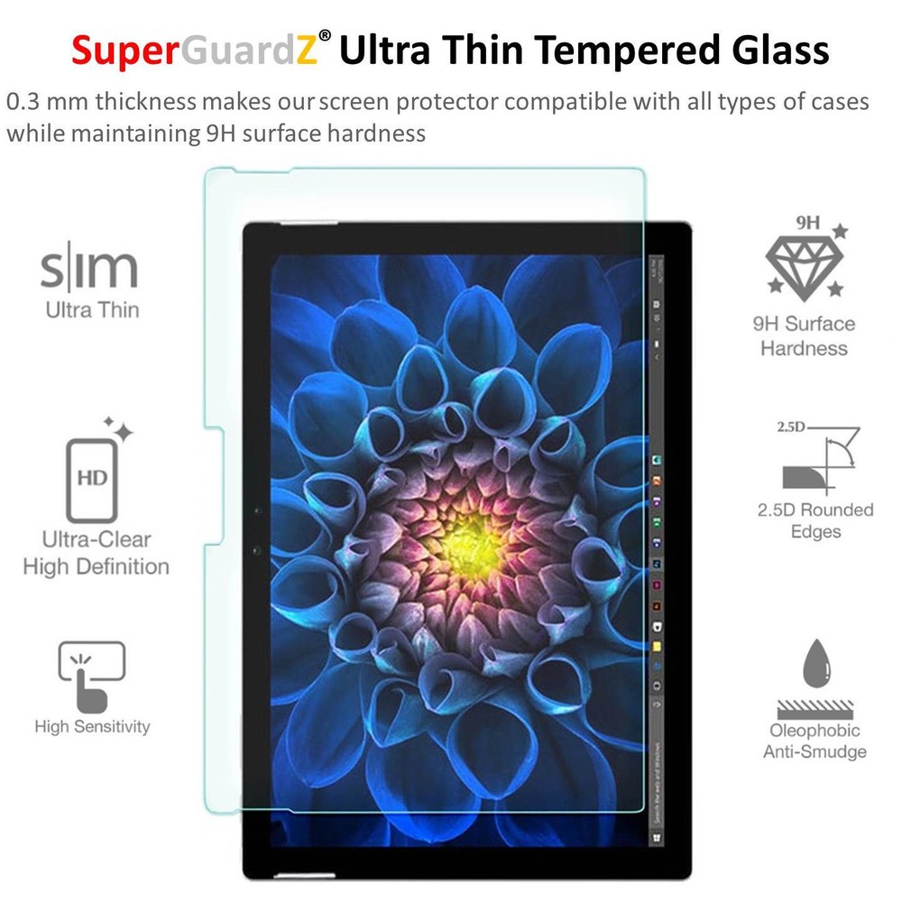 SuperGuardZ® Tempered Glass Screen Protector Guard For Microsoft surface Pro 3