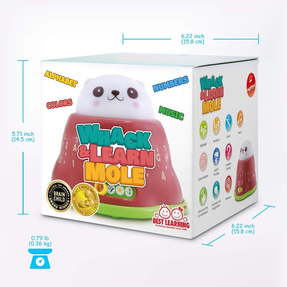BEST LEARNING Whack and Learn Mole - Educational Interactive Light-Up Toy for...