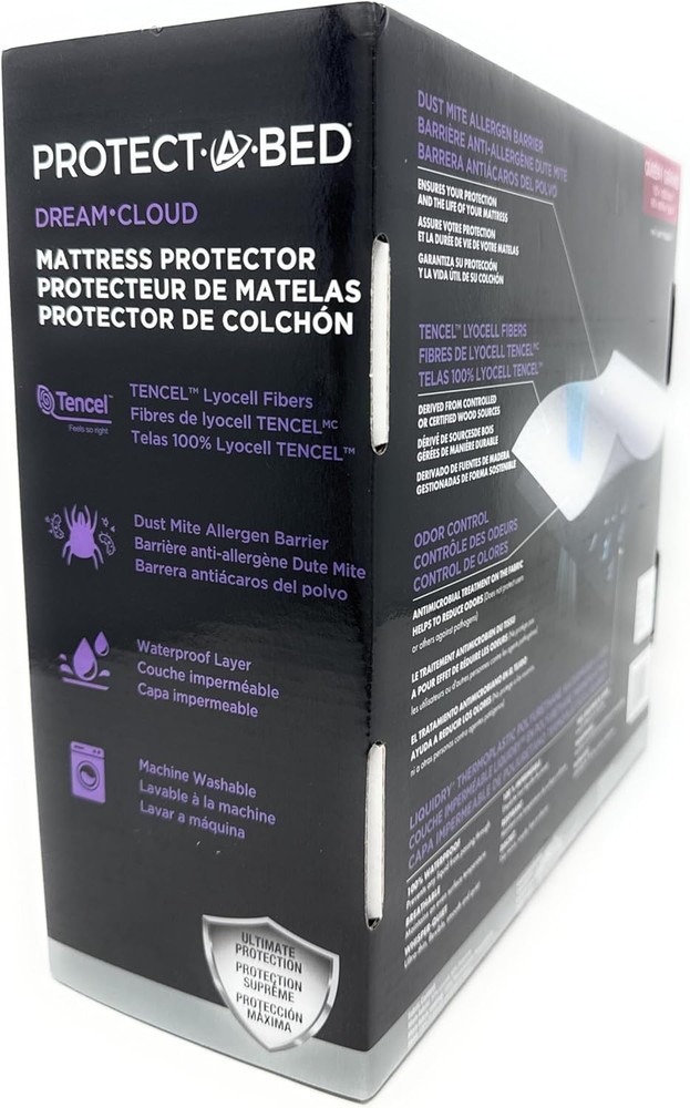 Protect-A-Bed Dream Cloud Mattress Protector Waterproof Breathable Lyocell Top .