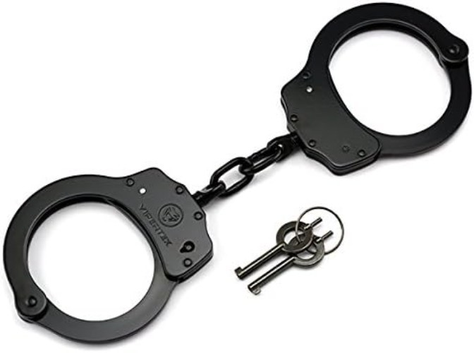 Dependable Double Lock Handcuffs for Professionals – Solid Black Steel Design