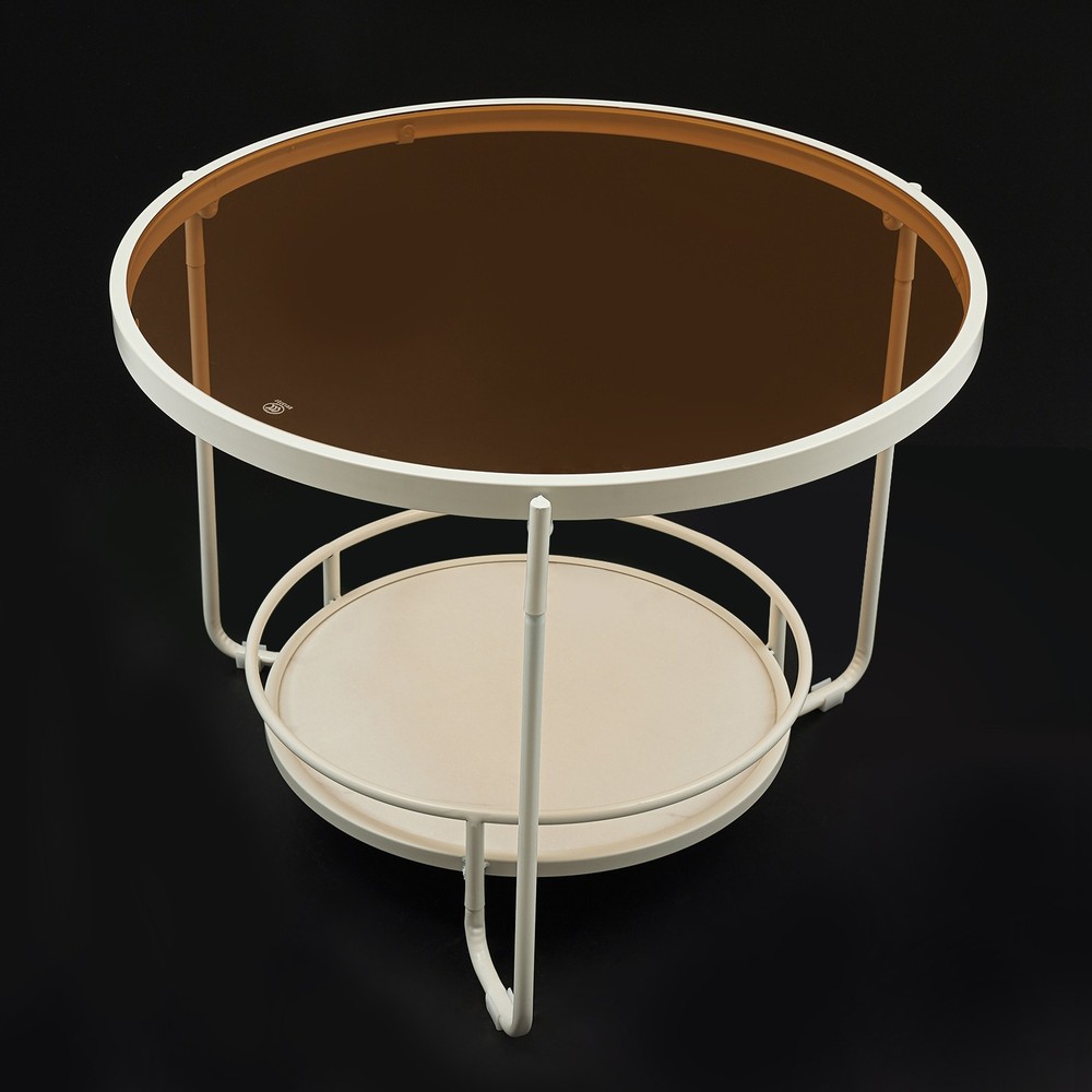 Modern Round 2-Tier Side Table, Coffee Table,tea table for balcony, study room