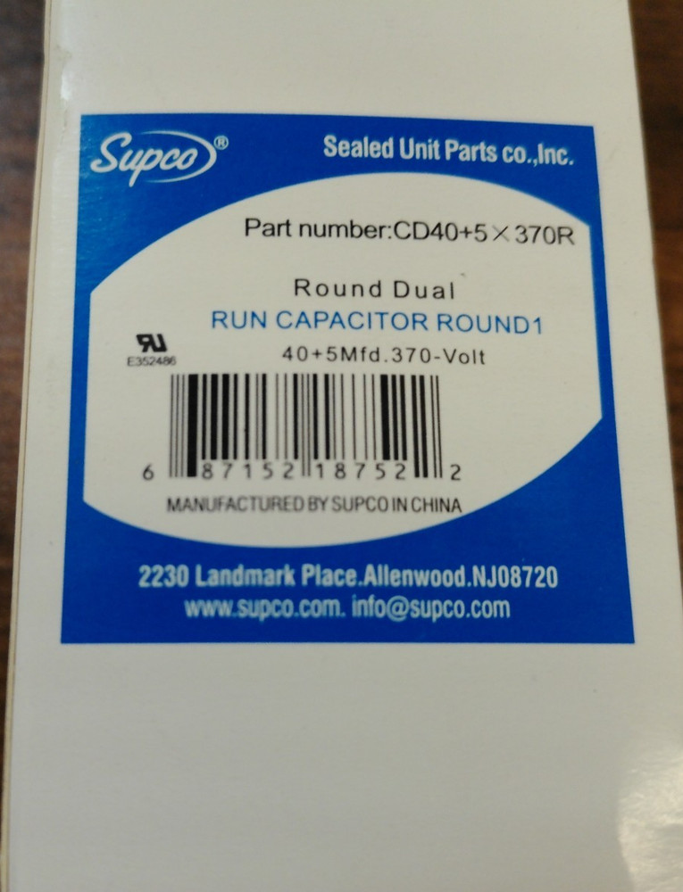 Supco Run Capacitor CS40+5x370R