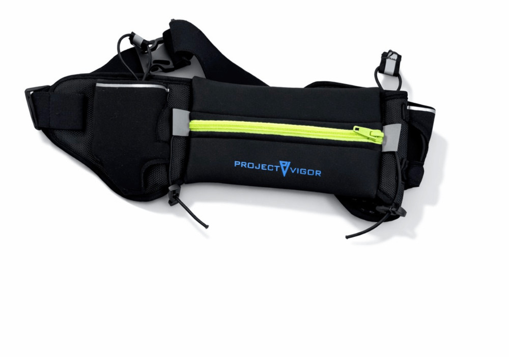 Project Vigor Hydration Running Belt Waist Pack with Bottles Adjustable Black Gr