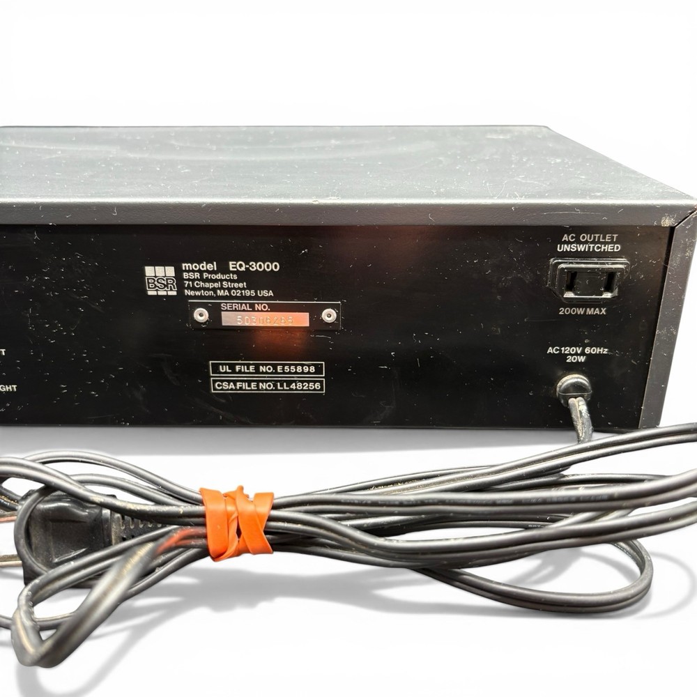 BSR EQ-3000 Stereo Frequency Graphic Equalizer Spectrum Analyzer - Black