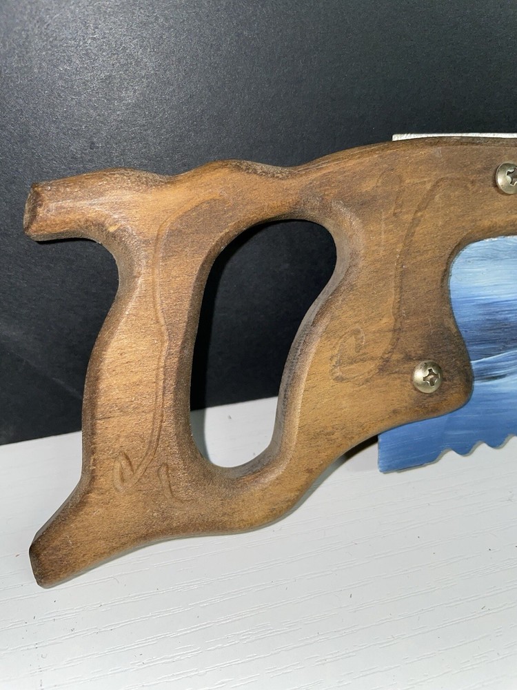 Hand Painted Hand Saw Buffalo Winter Scene 21”
