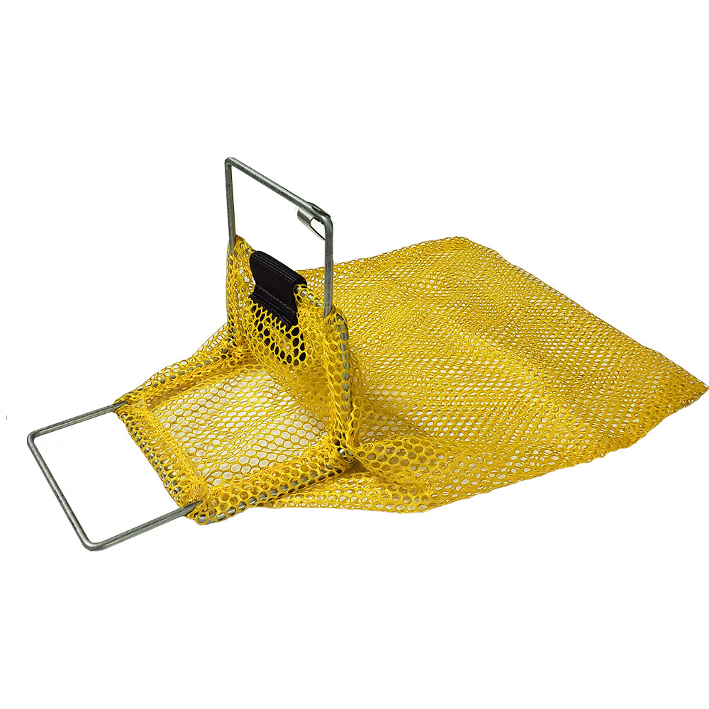 Galvanized Wire Handle Mesh Catch Bag with D-Ring, Approx. 10x15
