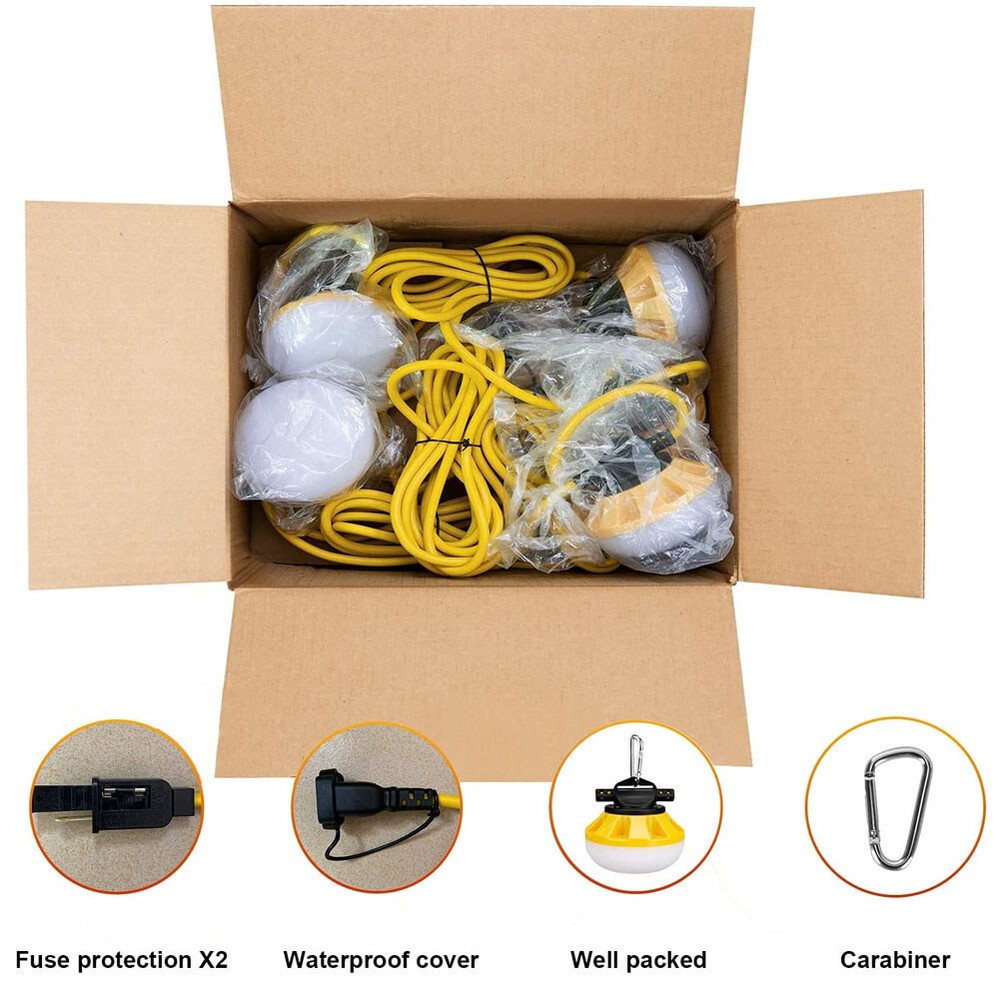 50/100/200FT Construction String Lights LED Industrial Grade LED Work Lights