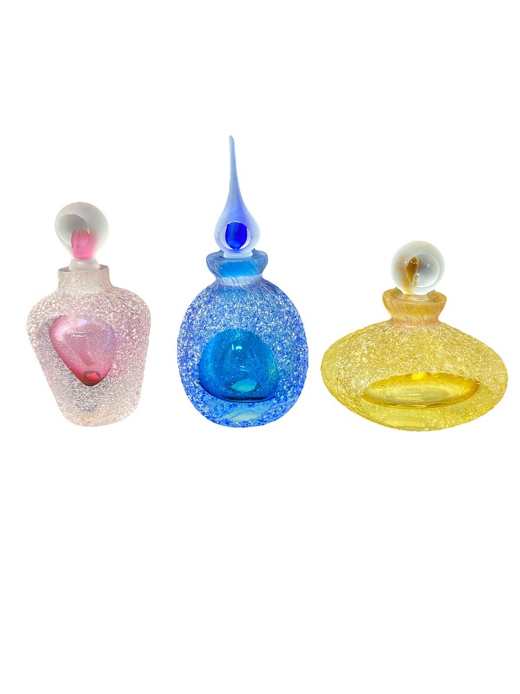 3 Vintage Geode Perfume Bottles - Read