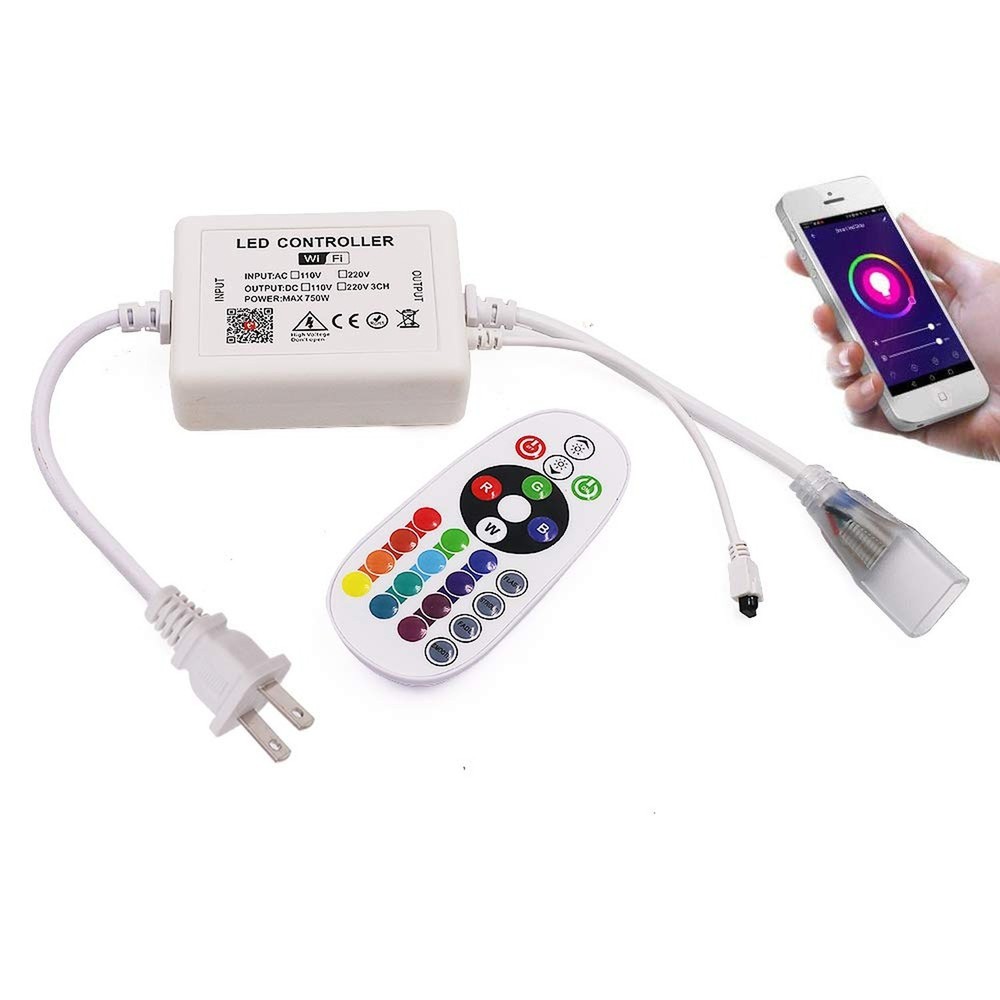 LED Controller, 750W High-Voltage WiFi Color Changing RGB Controller with IR ...