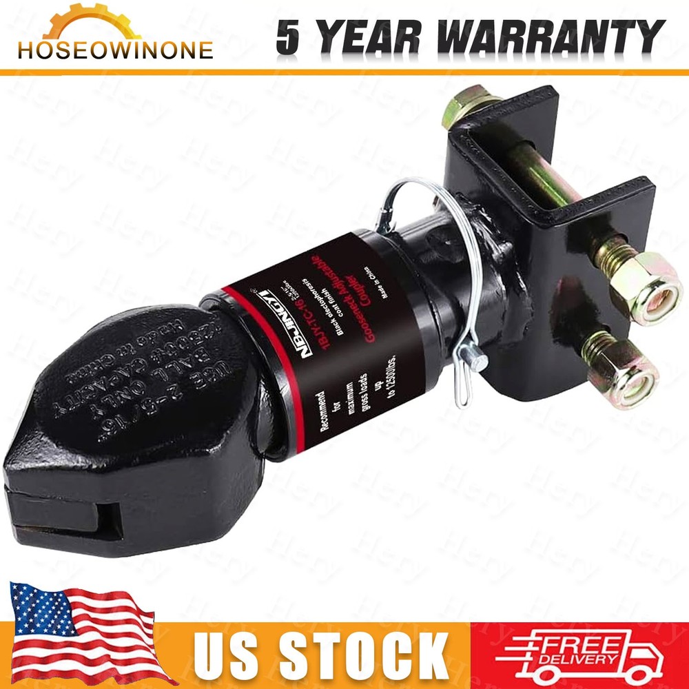 Heavy Duty Cast Adjustable Trailer Coupler 2-5/16" Ball 12500 LBS Channel-Mount