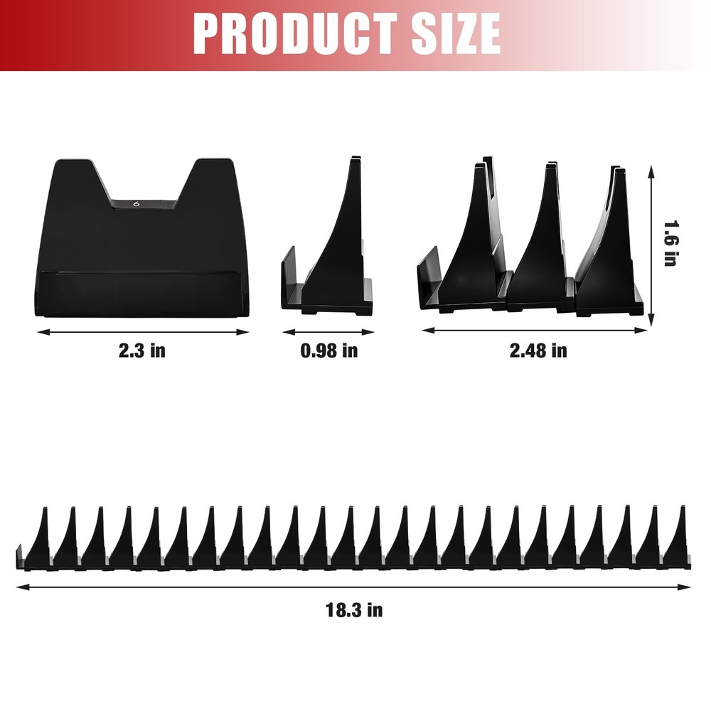 Monliful 60 pcs Magnetic Modular Wrench Organizer Holder - Black