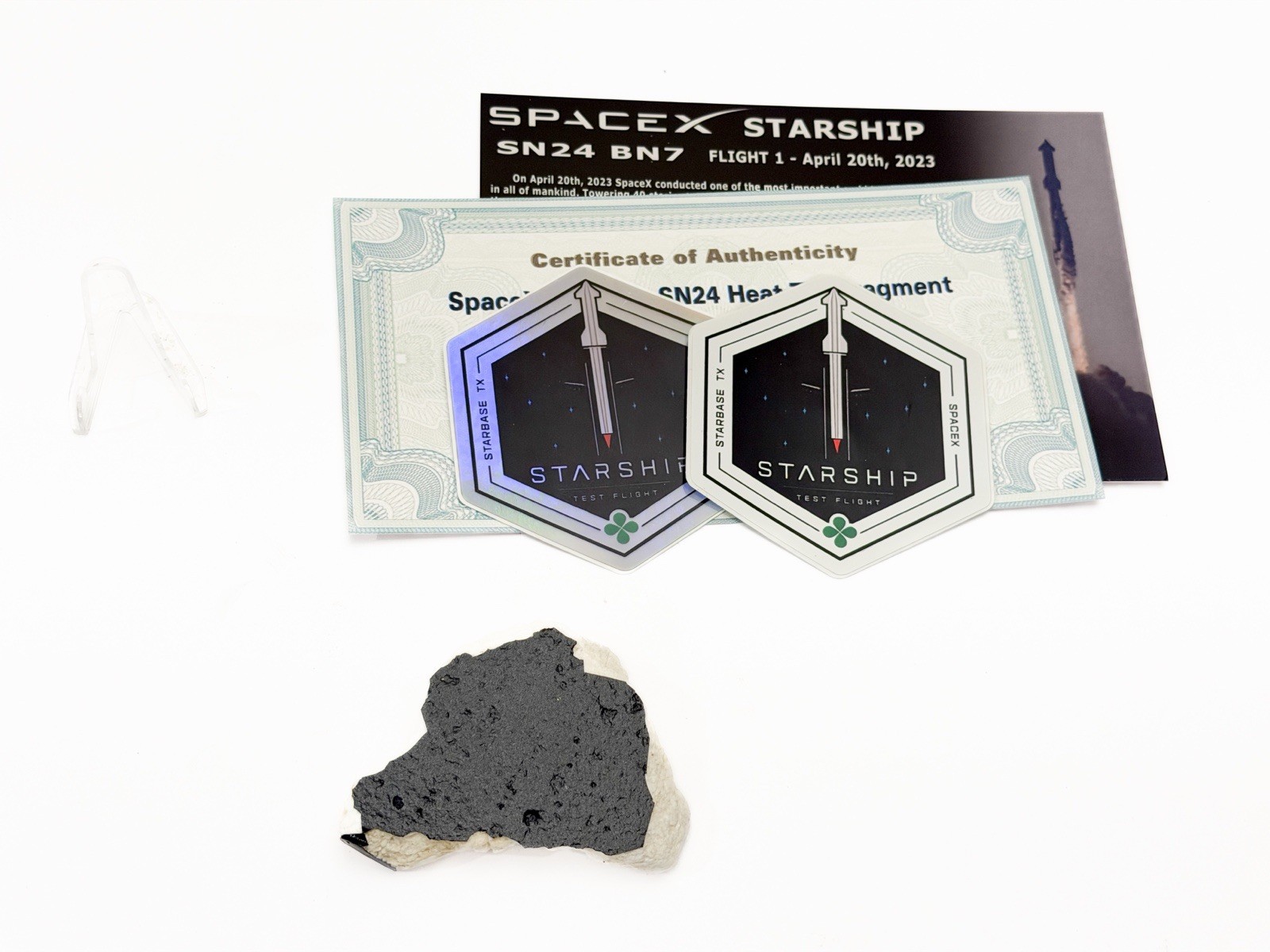 SpaceX Starship Tile Fragment Edge Section Historic Flight 1 Flown Relic!