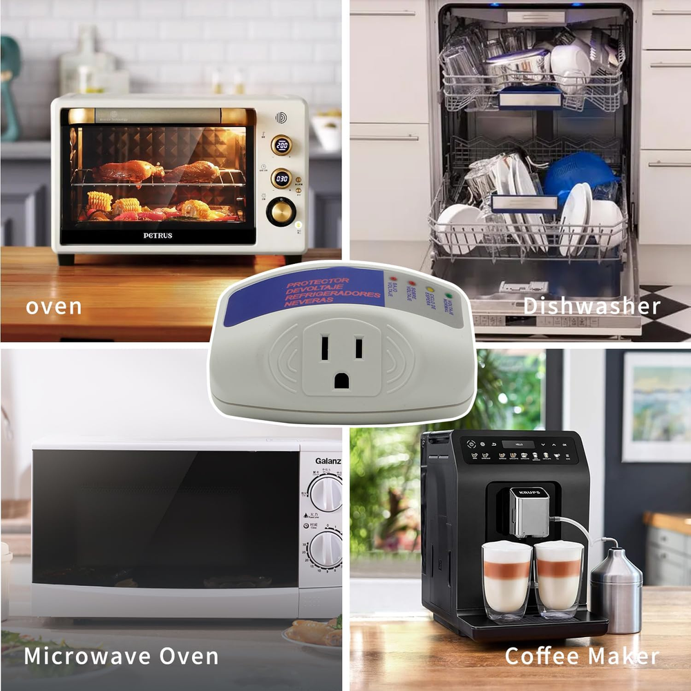 US Voltage Protector Surge Home Refrigerator Power Outlets Socket 120V