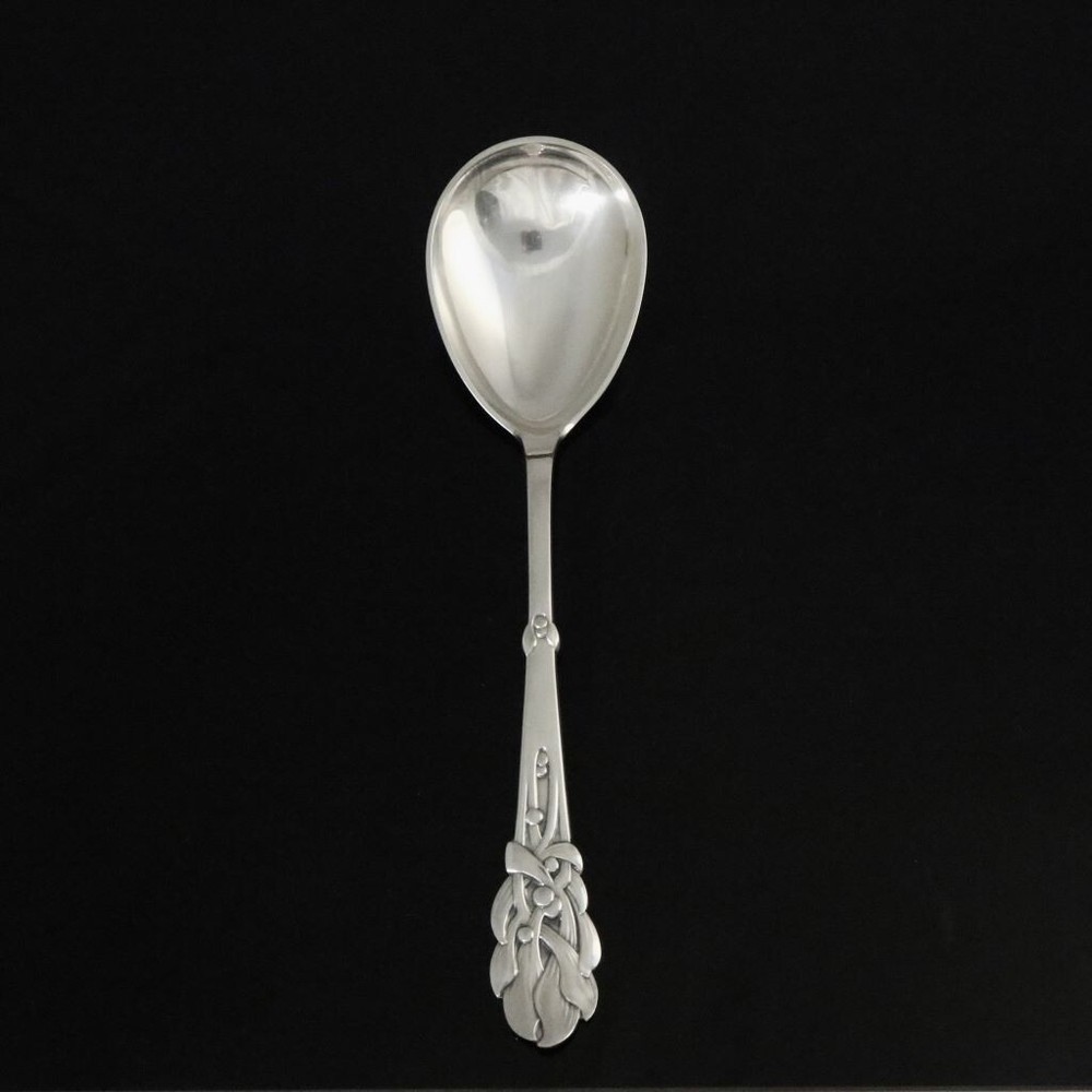 Heimbürger Silver Serving Spoon, Small 20,3 cm - Mistletoe / Mistelten