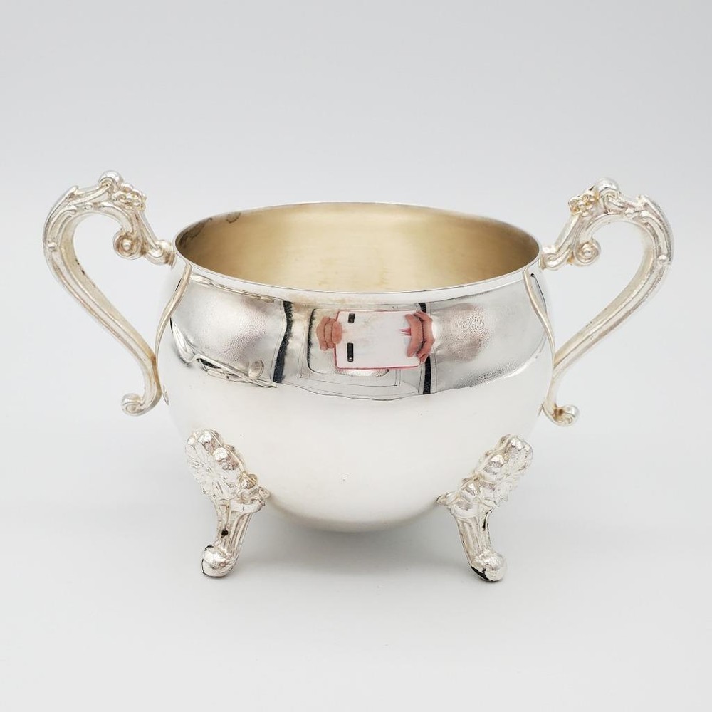 Floral Leonard Silver Plated Sugar Bowl