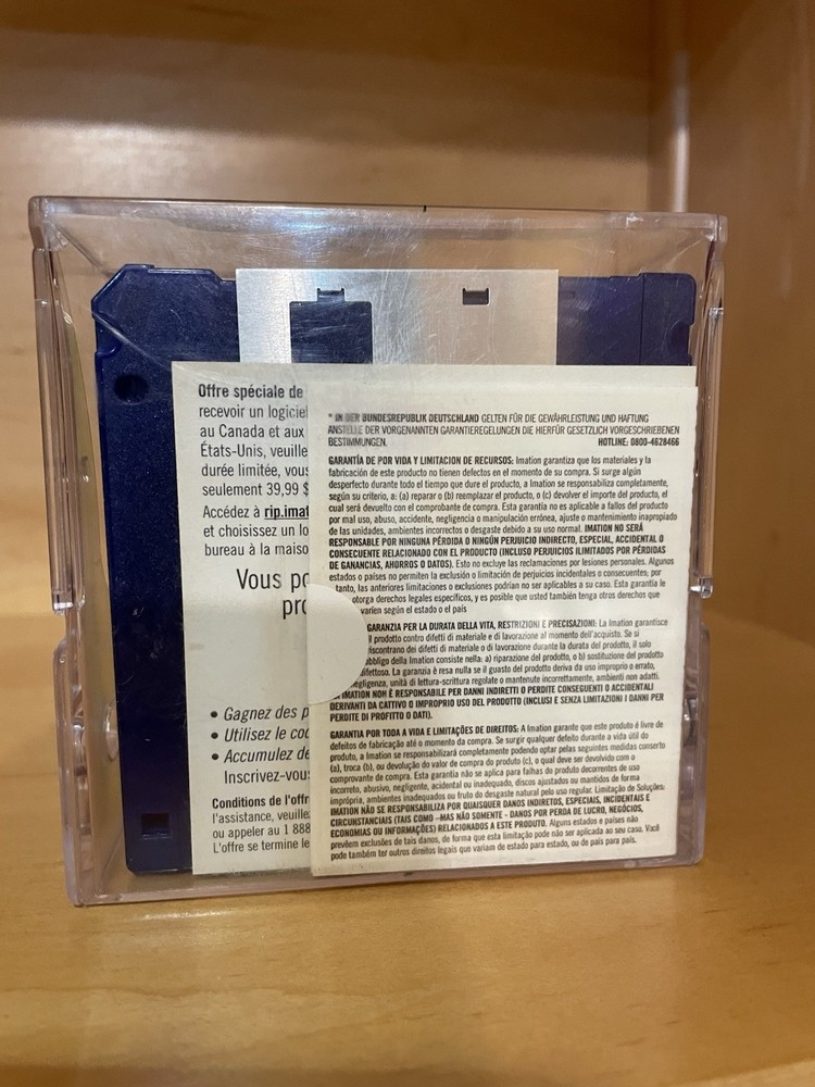 NEW IMATION 3.5" 2HD 1.44MB IBM Formatted Neon+ 22 Diskettes