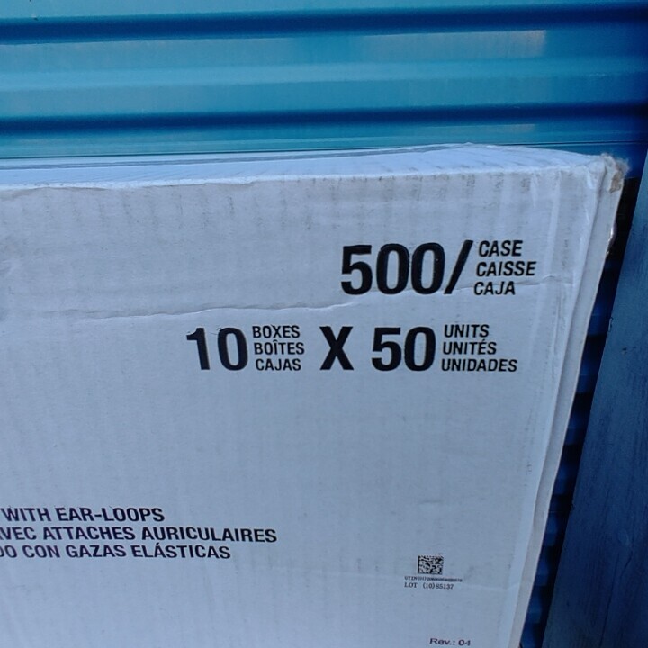 (1) Box 500 Masks AMD Ritmed 2115 Distech Earloop Facemasks ASTM Level 2 Blue